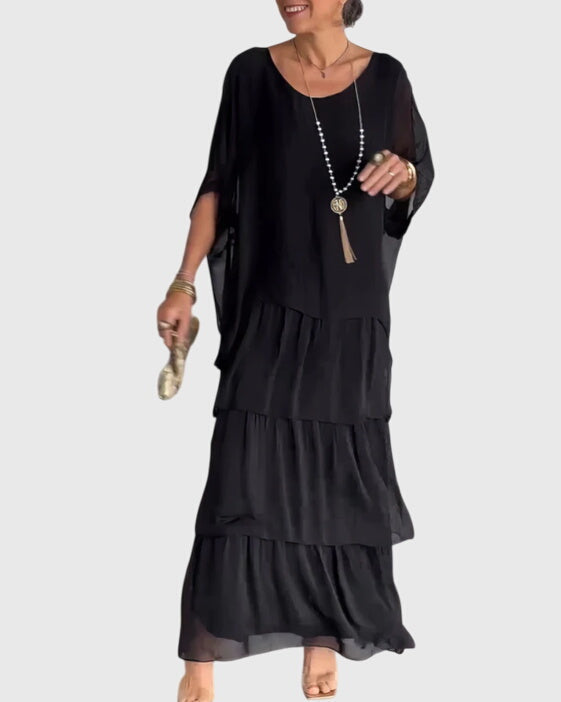 Women's Long and Flowing Elegant Dress in Black