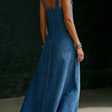 Women's Button-Front Denim Maxi Dress, photo 5