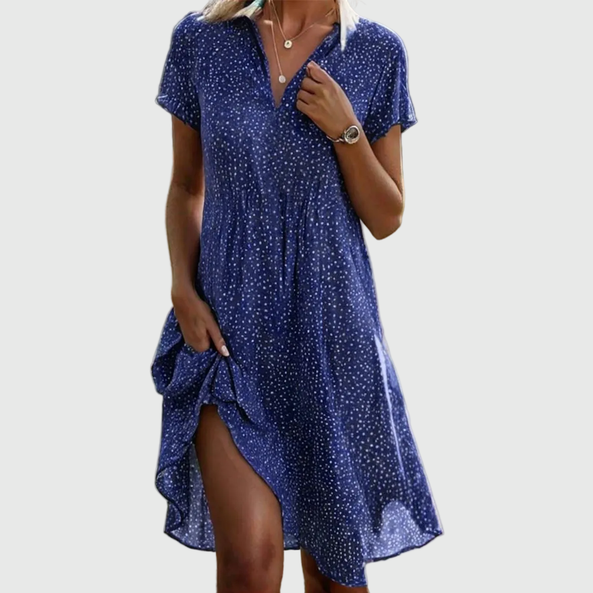 Women's Luxury Midi Dress in Blue