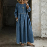 Women's Peter Pan Collar Denim Dress