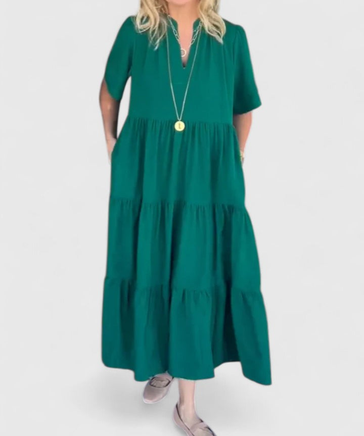 Rebecca Elegant Maxi Dress in Green