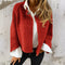 Women's Cashmere-Feel Cropped Jacket in Red