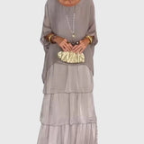 Women's Long and Flowing Elegant Dress in Gray