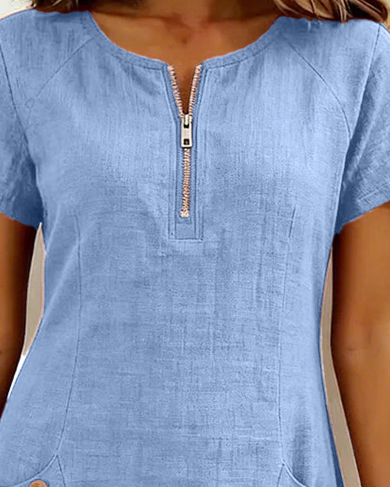 Women's Cotton Dress with Zipper Pocket, photo 17
