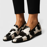 Women's Cushioned Elegance Loafers in Black and White