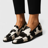 Women's Cushioned Elegance Loafers in Black and White