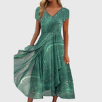 Women's Flowing Midi Dress in Green
