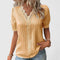 Women's Elegant V-Neck Blouse in Yellow