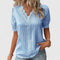 Women's Elegant V-Neck Blouse in Blue