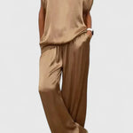 Jessykkah Comfortable Two-Piece Set in Camel