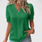 Women's Elegant V-Neck Blouse in Green
