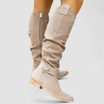 Hazel Comfort Western Boots in Beige