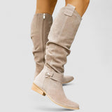 Hazel Comfort Western Boots in Beige