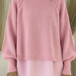 Women's Pink Layered Knit Sweater