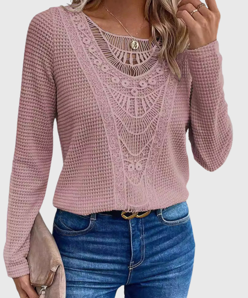 Women's Pink Boho Blouse