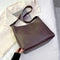 Women's Elegant Leather Handbag in Dark Brown