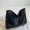 Women's Glossy Leather Handbag in Black