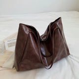 Women's Glossy Leather Handbag in Brown