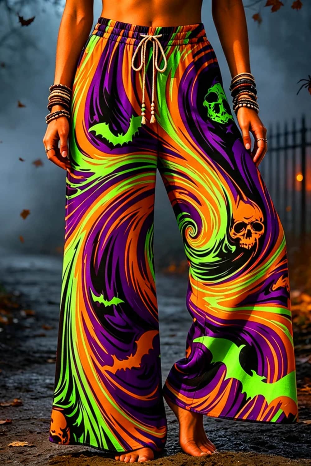 Women's Neon Swirl Maxi Pants in Multi