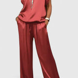Jessykkah Comfortable Two-Piece Set in Red