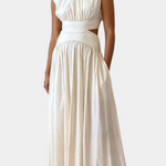 High-Neck Top & Side-Slit Skirt Set