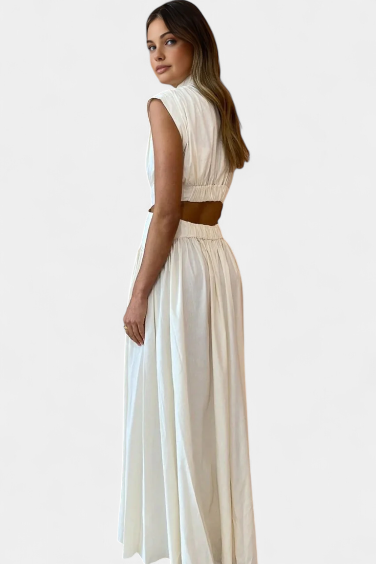 High-Neck Top & Side-Slit Skirt Set, photo 4