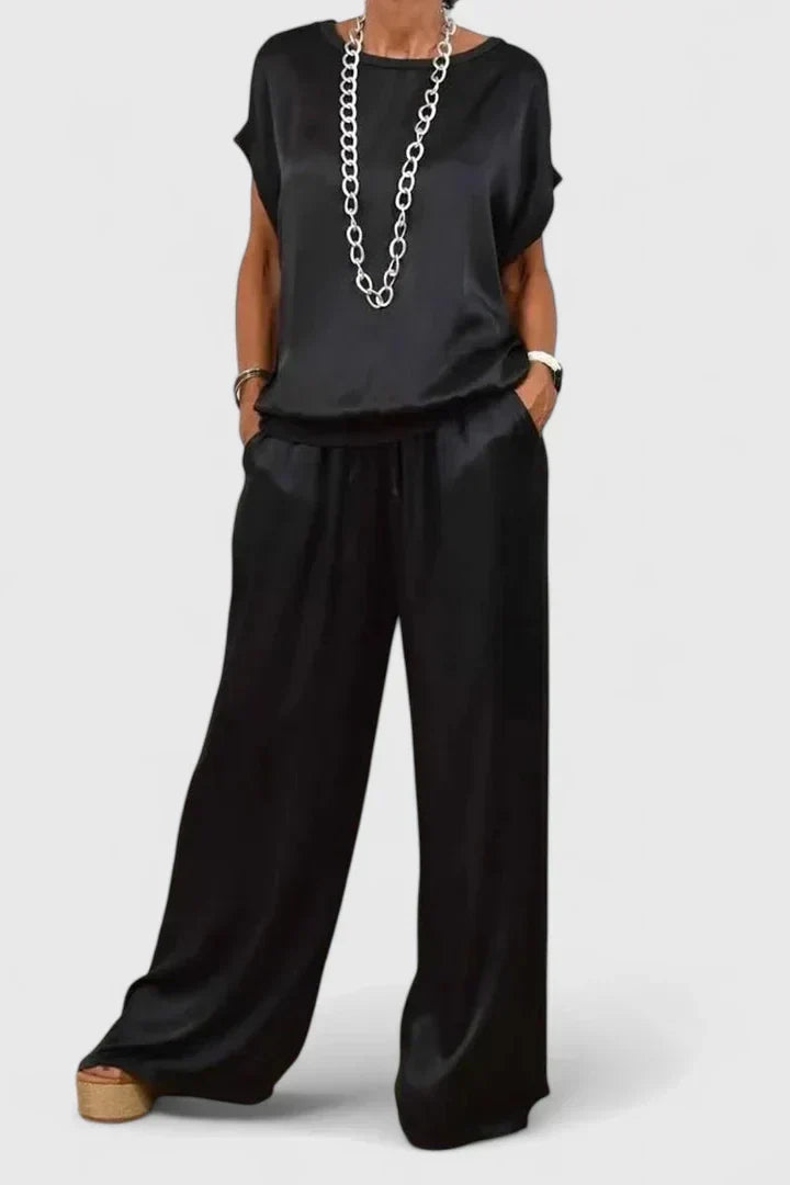 Jessykkah Comfortable Two-Piece Set in Black