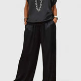 Jessykkah Comfortable Two-Piece Set in Black