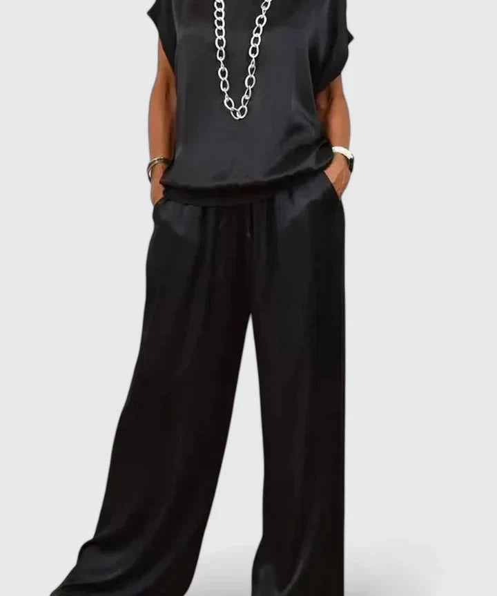Jessykkah Comfortable Two-Piece Set in Black