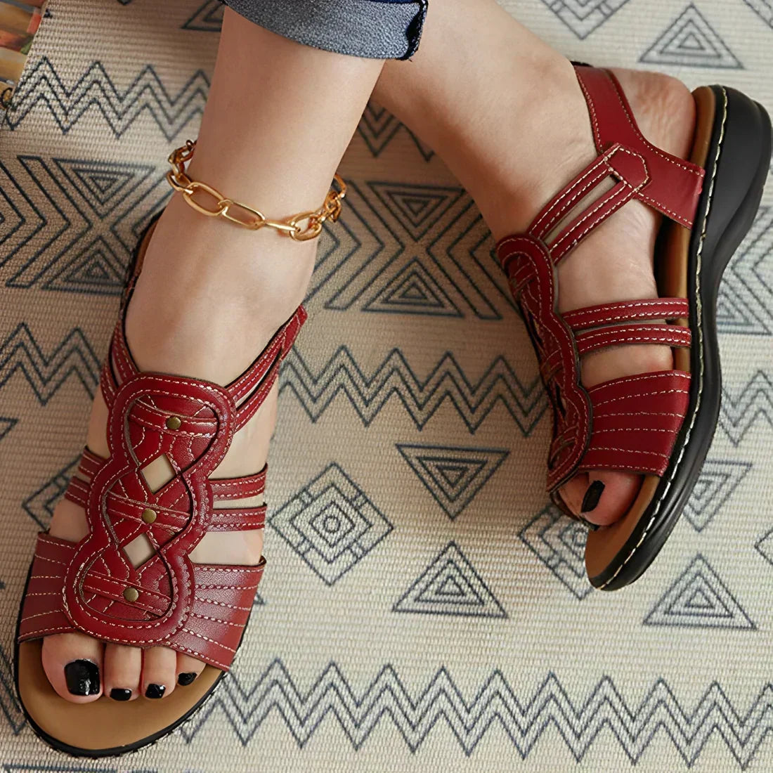 Beth Comfort Sandals in Red