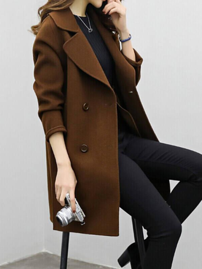 Pol Elegant Coat in Brown