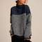Women's Patterned Cable-Knit Sweater in Navy