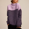 Women's Patterned Cable-Knit Sweater in Purple