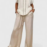 Jessykkah Comfortable Two-Piece Set in White