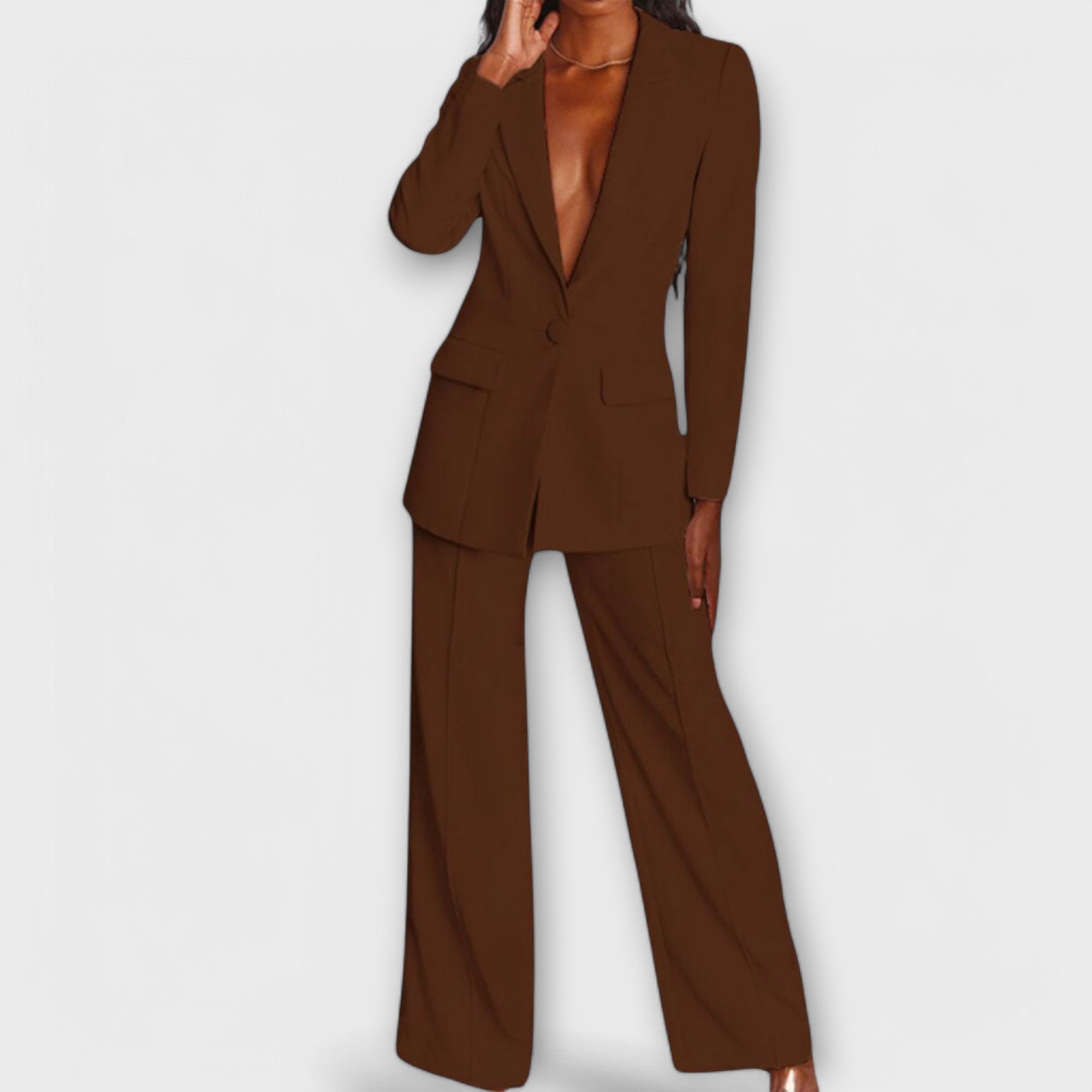 Elegant Women's Suit in Brown