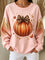 Women's Glitter Bow Pumpkin Sweatshirt in Pink