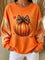 Women's Glitter Bow Pumpkin Sweatshirt in Orange