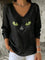 Women's Black Cat Lace Blouse