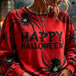 Women's Red Happy Halloween Sweatshirt