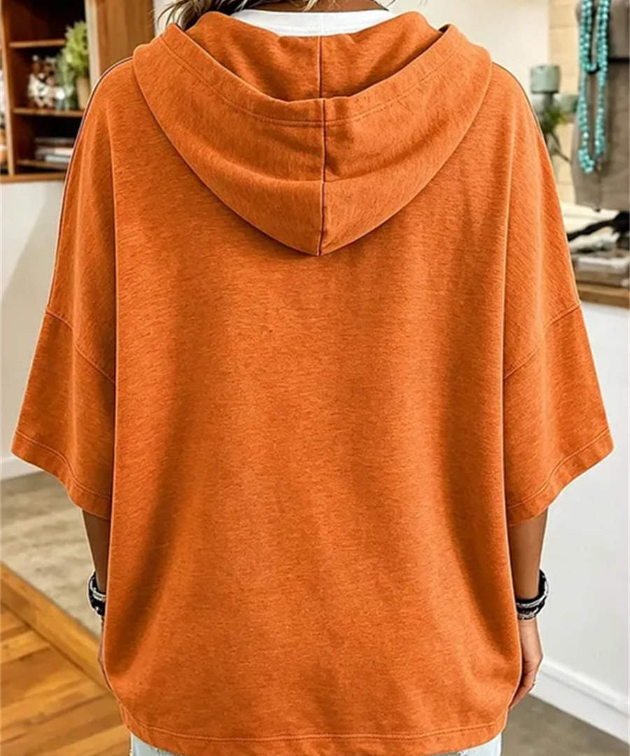 Women's Pumpkin Face 3/4-Sleeve Hoodie, photo 2