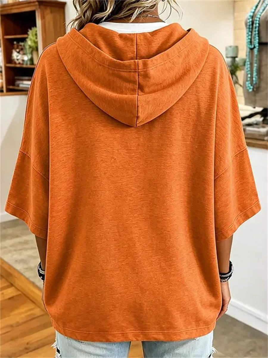 Women's Pumpkin Face 3/4-Sleeve Hoodie, photo 2