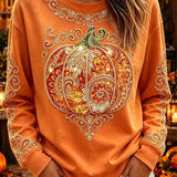 Women's Ornate Pumpkin Top in Orange