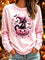 Women's Pink Black Cat Pumpkin Sweatshirt
