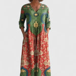 Kymberah Sophisticated Midi Dress in Green