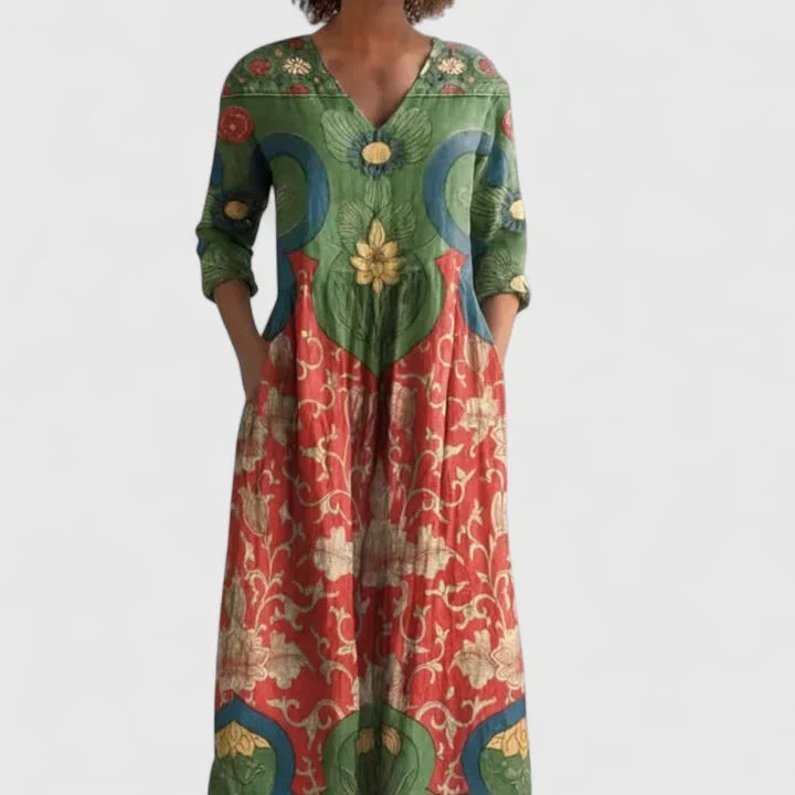 Kymberah Sophisticated Midi Dress in Green