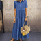 Women's Button-Front Maxi Dress in Blue