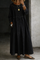 Women's Peter Pan Collar Denim Dress in Black