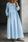 Women's Peter Pan Collar Denim Dress in Light Blue