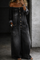 Women's Long-Sleeve Off-Shoulder Jumpsuit in Black
