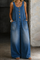 Bridget Vintage-Wash Cotton Overalls in Blue